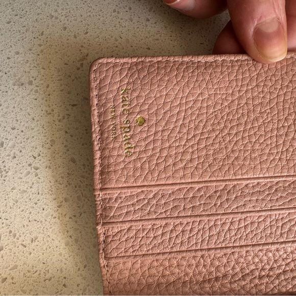 Kate Spade Purse Wallet Leather Light Pink/Gold Trifold - Picture 5 of 6